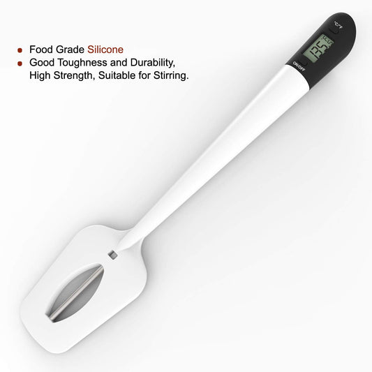 Digital Candy Thermometer Spatula Thermometer Meat Thermometer with Pot Clip & 9" Probe – Fast Instant Read Digital Food Thermometer for Candy Chocolate Jam Meat, BPA Free Silicon Frying