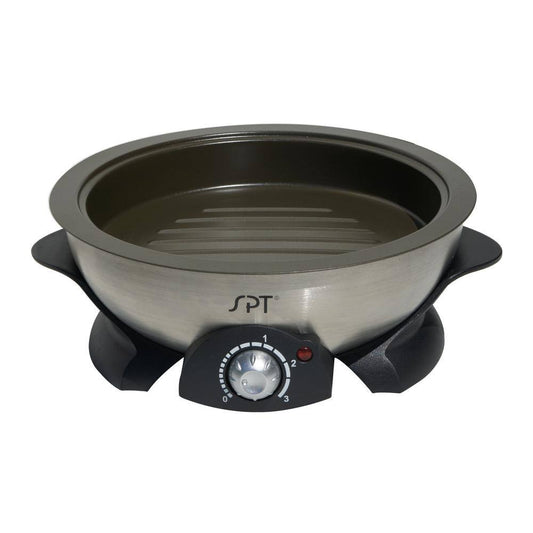 Shabu Shabu 3 Qt. Stainless Steel Electric Multi Cooker With-Glass Lid