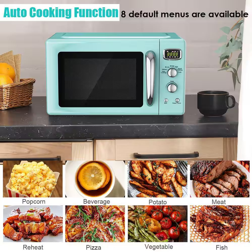 Multifunction 26 Qt. Green Air Fryer Toaster Oven Retro Countertop Compact Microwave Oven