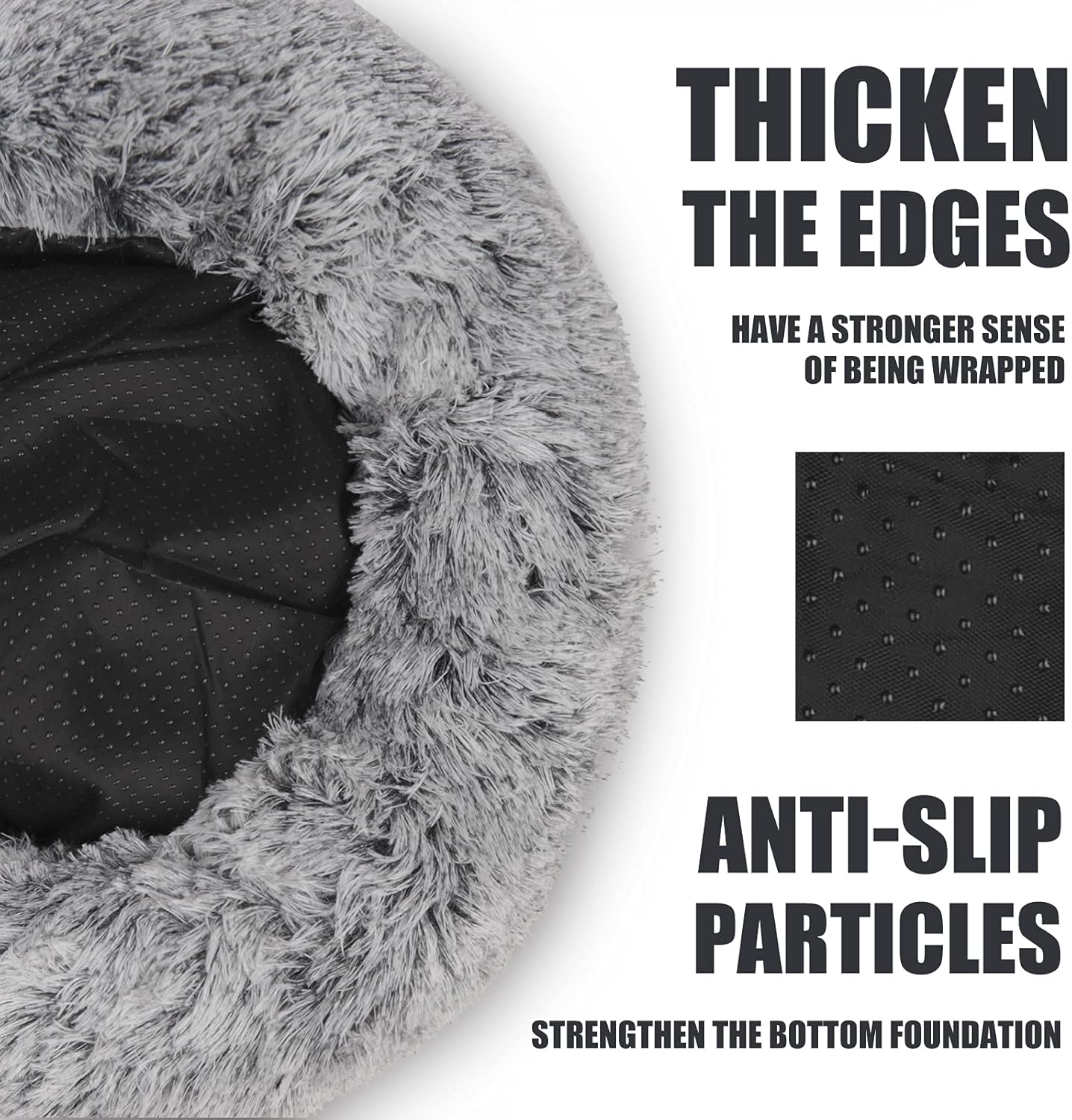 Calming Pet Bed – Anti-Slip Plush Cat Nest for Cats & Dogs