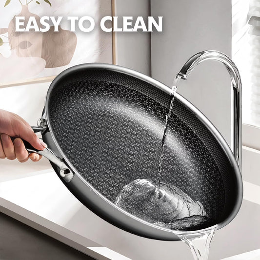 Non Stick Frying Pans with Lid, 12 Inch Nonstick Hybrid Stainless Steel Skillets, Dishwasher Induction Oven Broiler Safe, Non Toxic Chef'S Pan