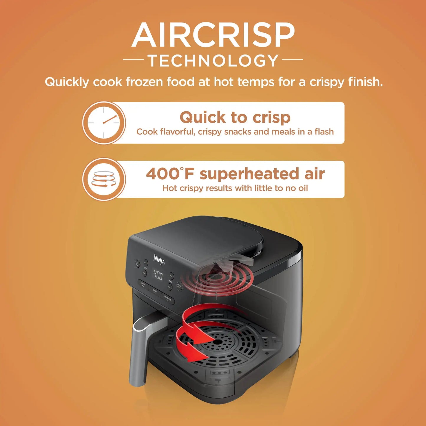 Ninja Pro XL 5 qt Air Fryer, Black - Automatic Shutoff