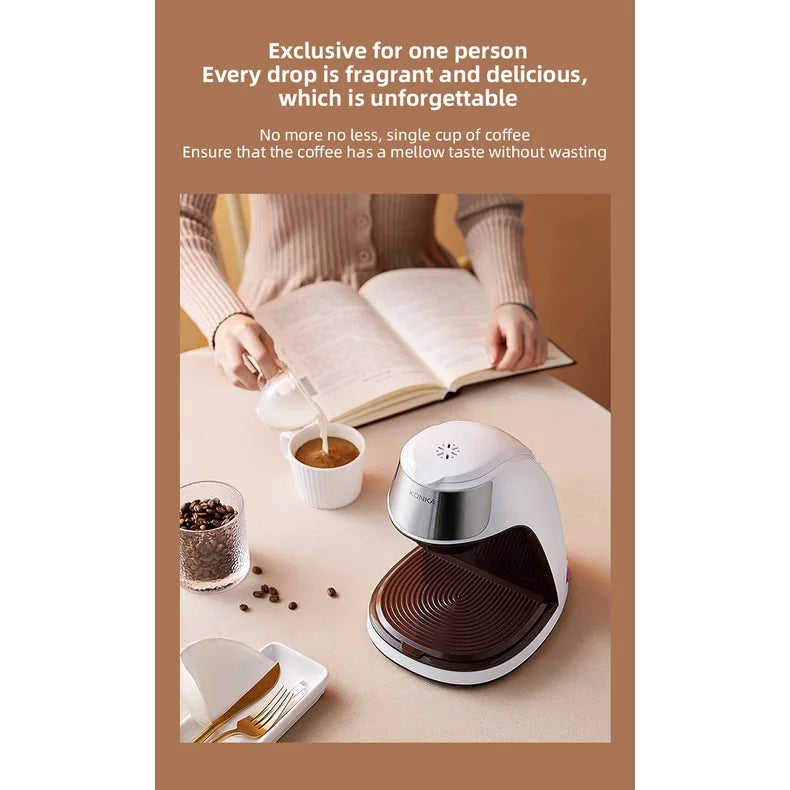 KONKA Drip Coffee Maker - 10-Cup, Auto Shut-Off, Reusable Filter, Compact, Ideal for Home & Office, Brews Fresh Coffee KCF-CS2