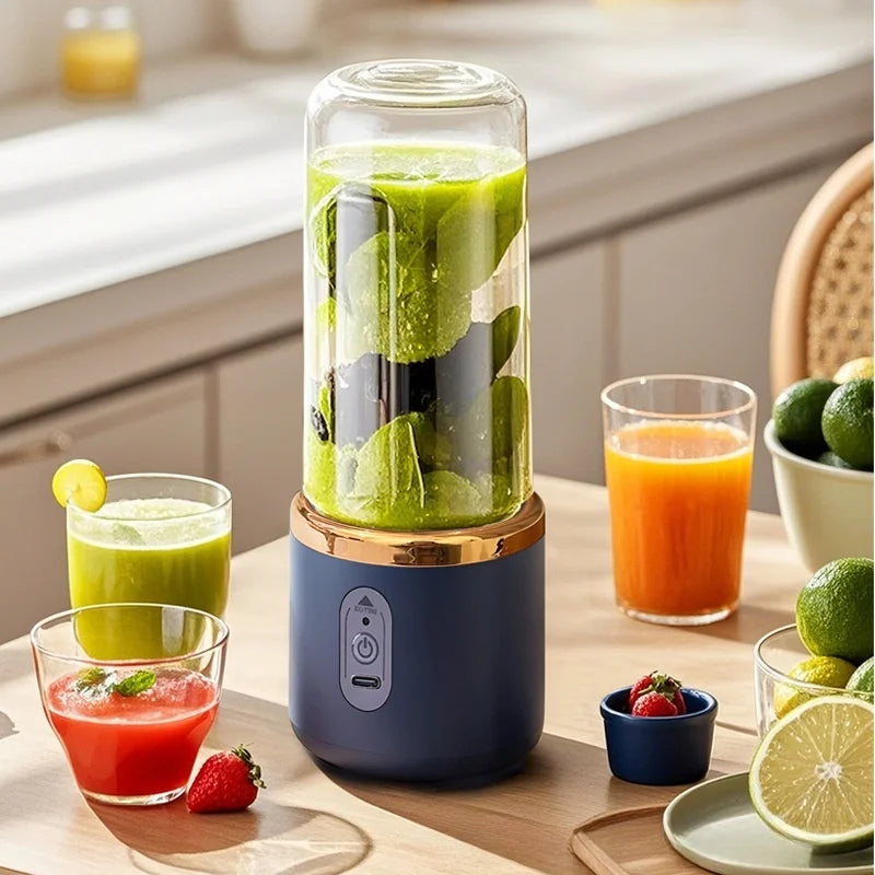Portable Blender Bottle Electric 6 Blades Multifunction Juice Blender Fresh Juice Smoothie Blender Ice CrushCup Food Processor