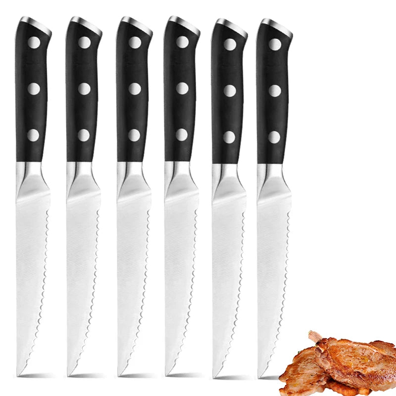 Steak knife set Cutlery 1/3/6 full edge stainless steel sharp serrated table knife Kitchen knife for meat bread kitchen knife