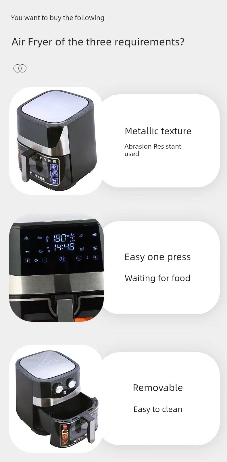 Visual Large Capacity 10.5 L Home Use and Commercial Use Mechanical Touch Screen Air Fryer Multi-Function All-in-One Machine Oven