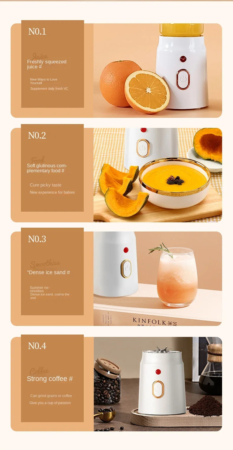 Portable Blender For Kitchen And Home Wireless Electric Fruit Juicer Machine Shakes and Smoothies Personal Travel Blender