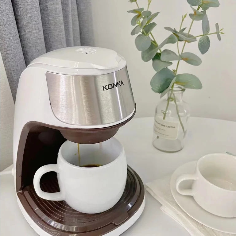 KONKA Drip Coffee Maker - 10-Cup, Auto Shut-Off, Reusable Filter, Compact, Ideal for Home & Office, Brews Fresh Coffee KCF-CS2