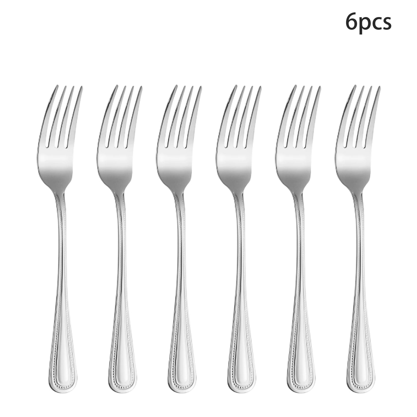 4/6/16/24pcs Stainless steel silver cutlery including steak knife, fork and spoon, family hotel restaurant western cutlery
