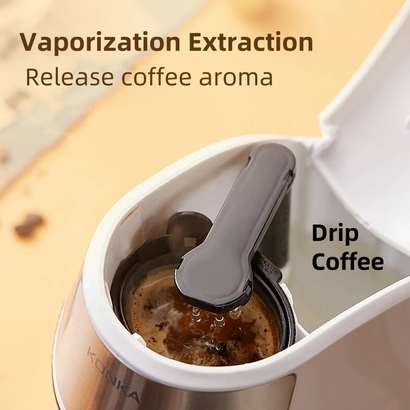 KONKA Drip Coffee Maker - 10-Cup, Auto Shut-Off, Reusable Filter, Compact, Ideal for Home & Office, Brews Fresh Coffee KCF-CS2