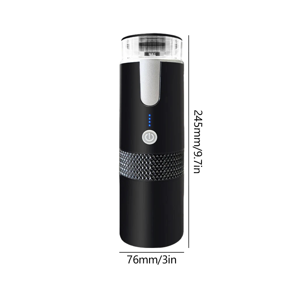 170ML Coffee Maker Portable Automatic Coffee Machine Wireless Compatible with Capsule & Ground Coffee for Camping Travel Hiking