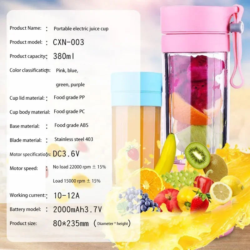 Portable Blender Home Portable Rechargeable High-power Fast Fruit Smoothie Juicer Multifunctional Milkshake Blender Cup