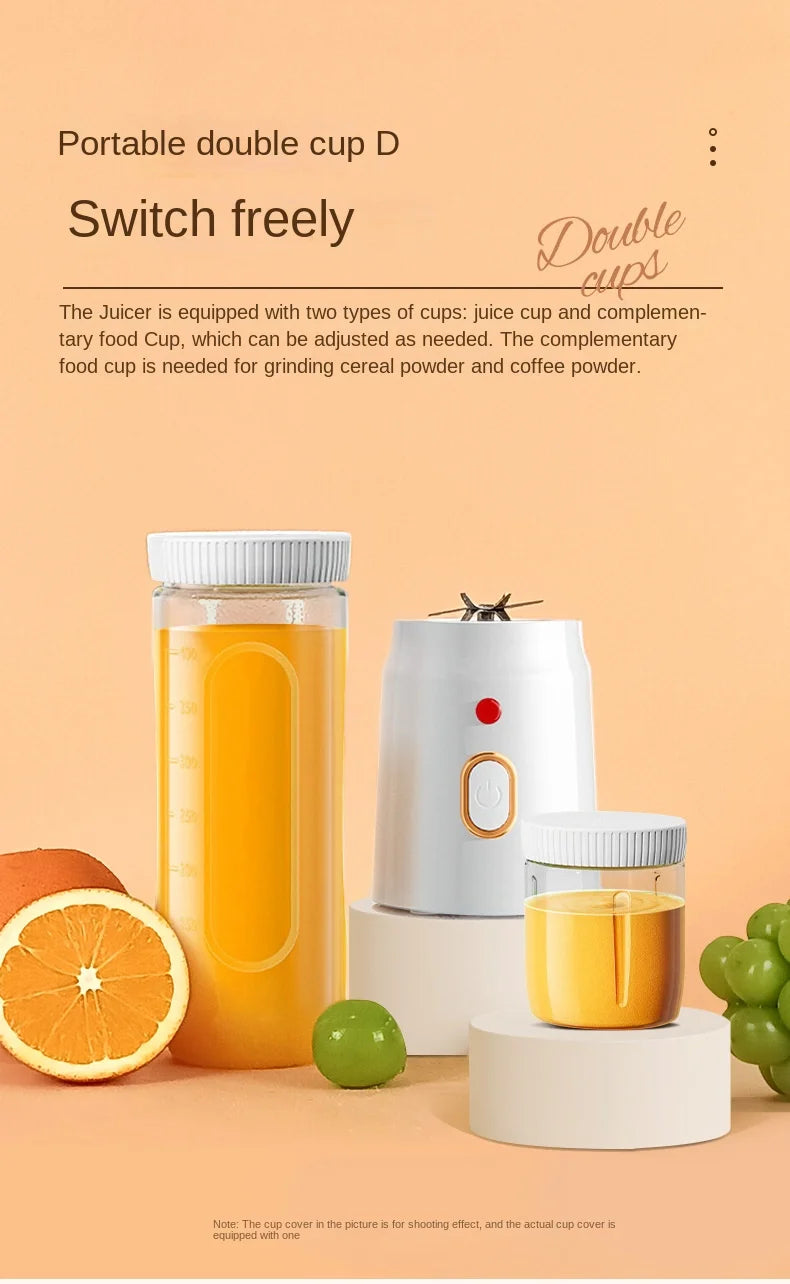 Portable Blender For Kitchen And Home Wireless Electric Fruit Juicer Machine Shakes and Smoothies Personal Travel Blender