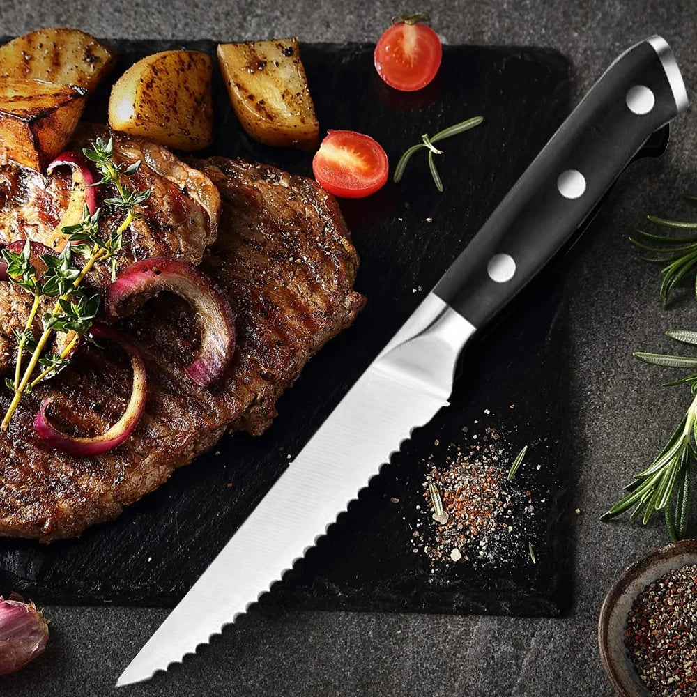Steak knife set Cutlery 1/3/6 full edge stainless steel sharp serrated table knife Kitchen knife for meat bread kitchen knife