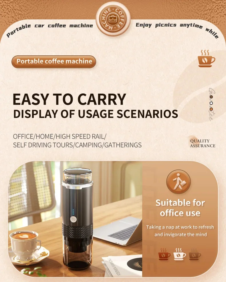 Portable Coffee Machine Maker Electric Capsule Ground Coffee Brewer Fit Powder Suitable Coffee Machine