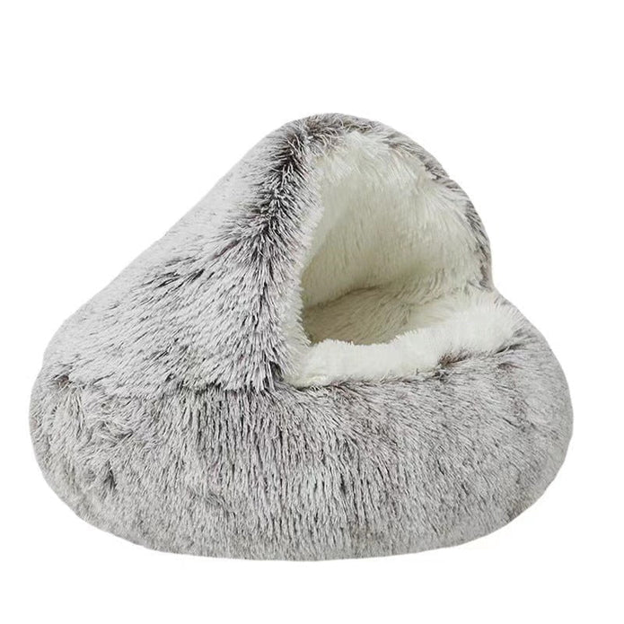 Calming Pet Bed – Anti-Slip Plush Cat Nest for Cats & Dogs