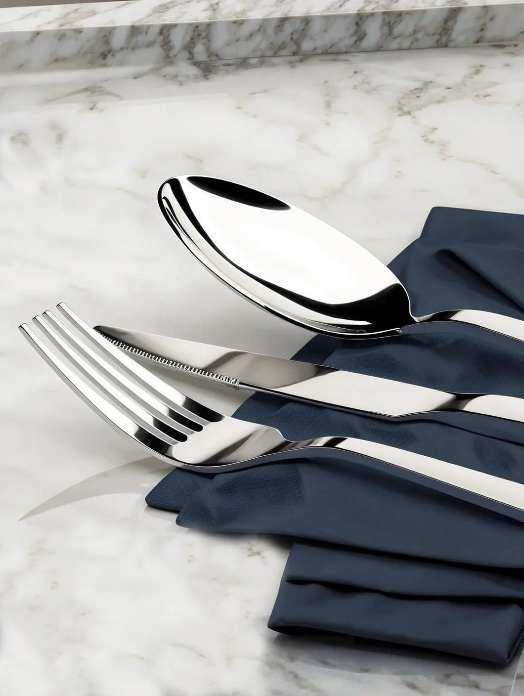 6-person set of 24 pieces, silver glossy cutlery set, exclusively for families and restaurants