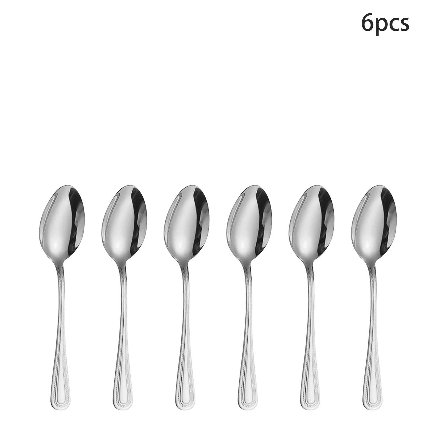 4/6/16/24pcs Stainless steel silver cutlery including steak knife, fork and spoon, family hotel restaurant western cutlery