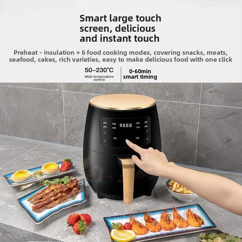 Hot Sale EU/US Standard Multi-Function 6L Large Capacity Auto Air Fryer Household Electric No oil Fume French Fries Fry Machine