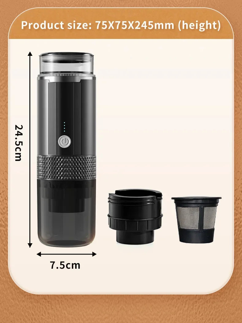 Portable Coffee Machine Maker Electric Capsule Ground Coffee Brewer Fit Powder Suitable Coffee Machine