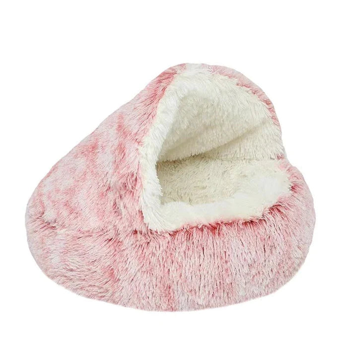 Calming Pet Bed – Anti-Slip Plush Cat Nest for Cats & Dogs