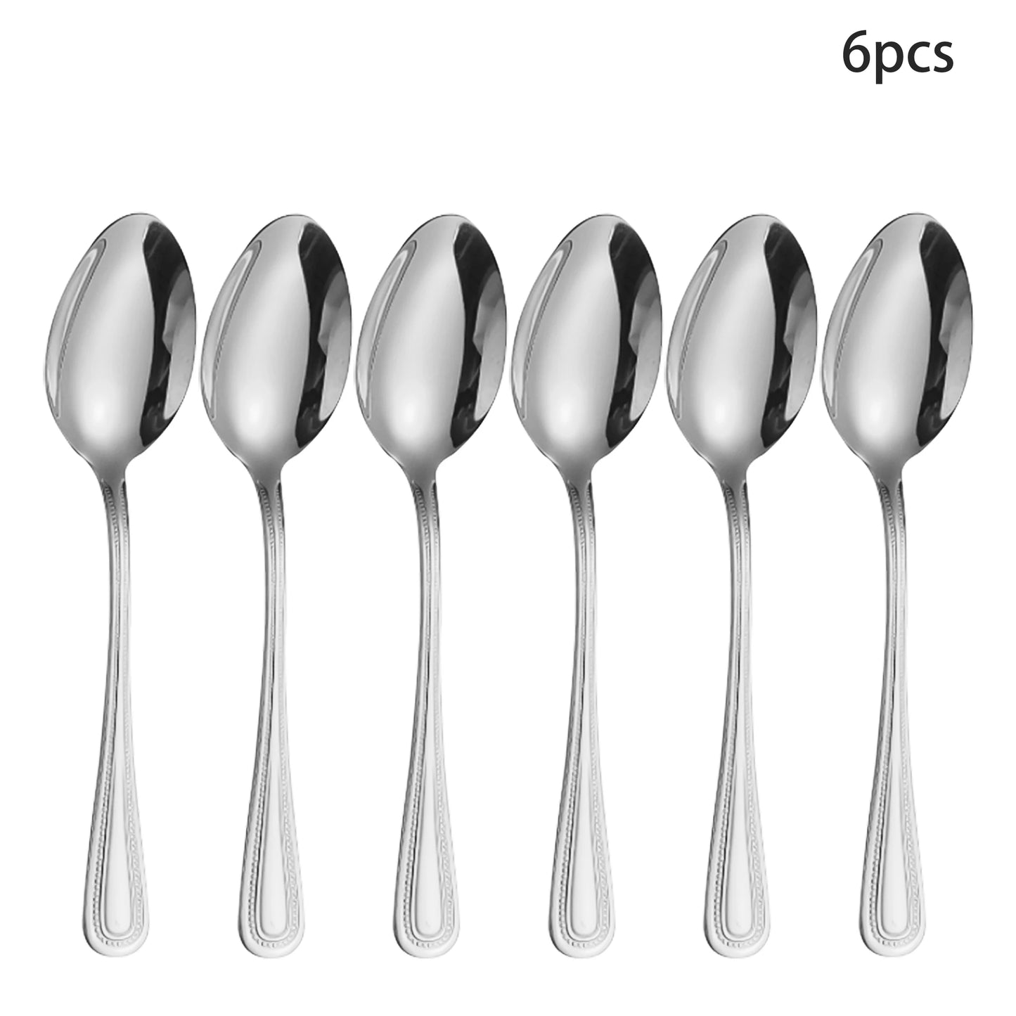 4/6/16/24pcs Stainless steel silver cutlery including steak knife, fork and spoon, family hotel restaurant western cutlery