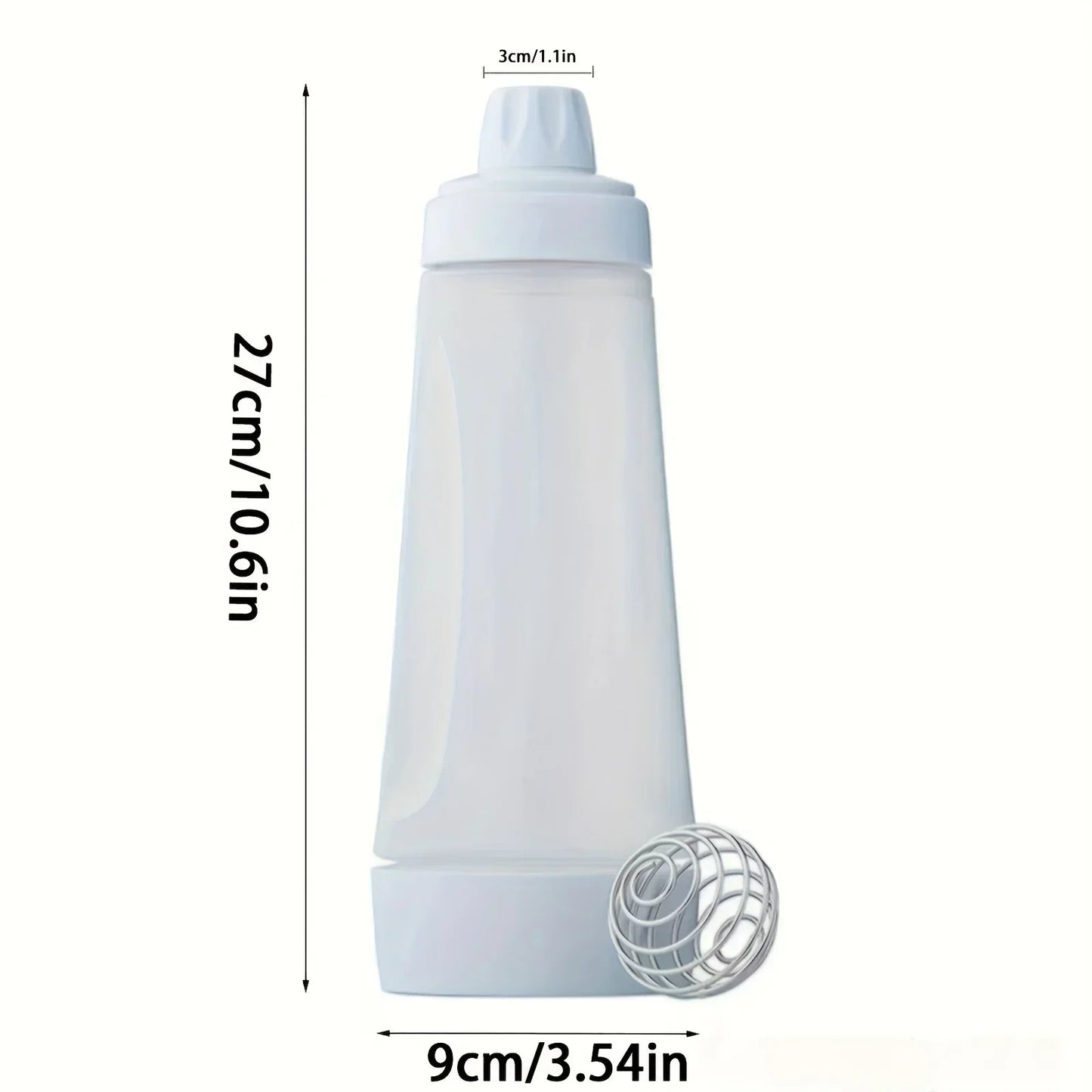 Pancake Batter Bottle Battler Mixer with Blender Ball Wire Whisk for Restaurant Baking Pancakes Cupcakes Muffins Crepes and More