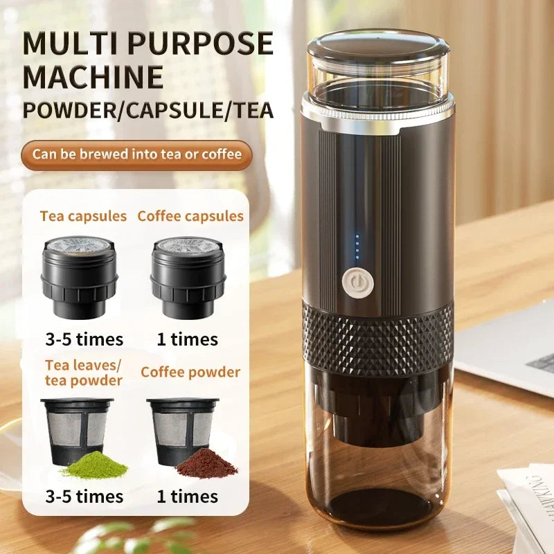 Portable Coffee Machine Maker Electric Capsule Ground Coffee Brewer Fit Powder Suitable Coffee Machine