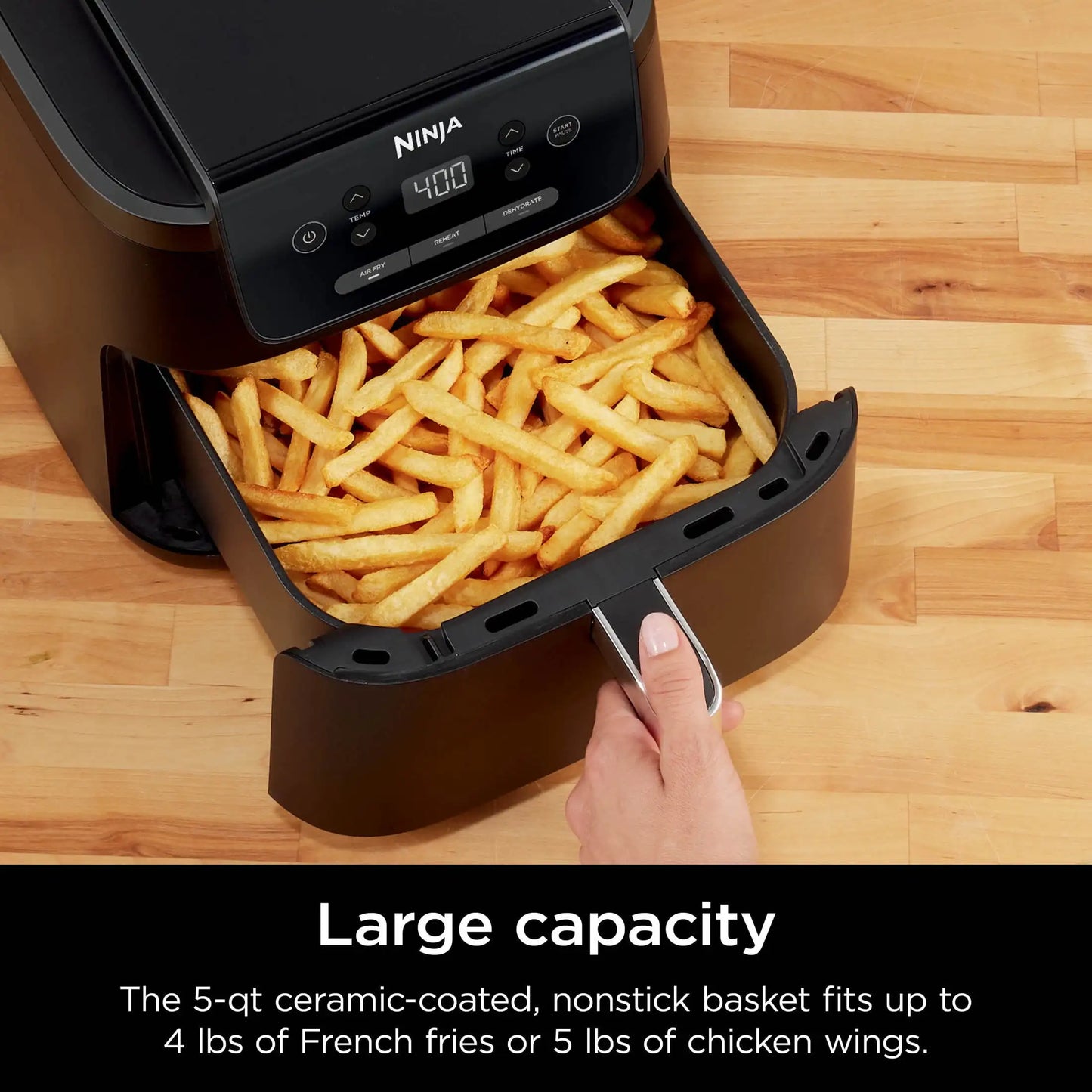 Ninja Pro XL 5 qt Air Fryer, Black - Automatic Shutoff