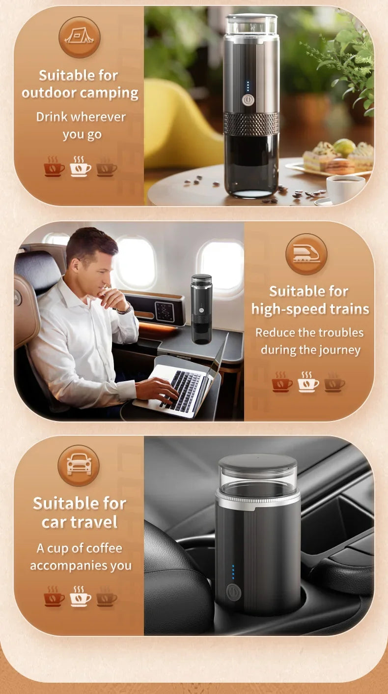 Portable Coffee Machine Maker Electric Capsule Ground Coffee Brewer Fit Powder Suitable Coffee Machine