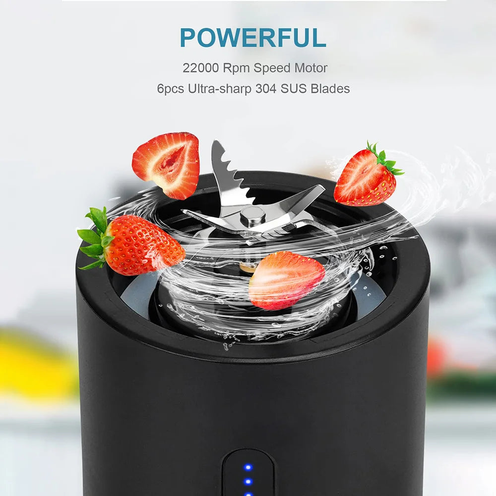 6 Baldes Portable Blender Powerful Personal juicer For Shakes Smoothies Usb Rechargeable Portable Cup Fruit Fresh Juice Mixer