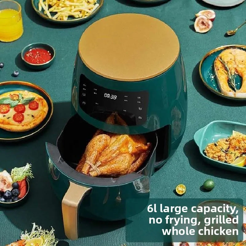 Hot Sale EU/US Standard Multi-Function 6L Large Capacity Auto Air Fryer Household Electric No oil Fume French Fries Fry Machine