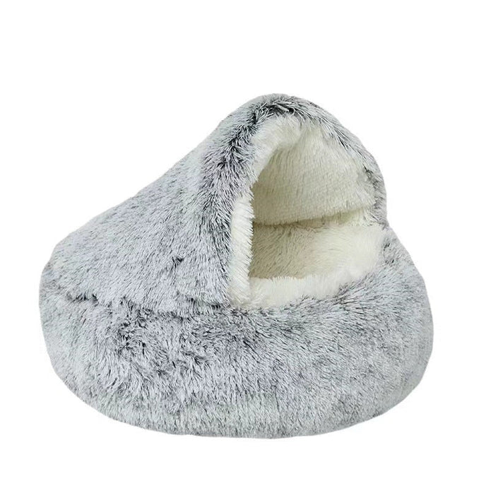 Calming Pet Bed – Anti-Slip Plush Cat Nest for Cats & Dogs