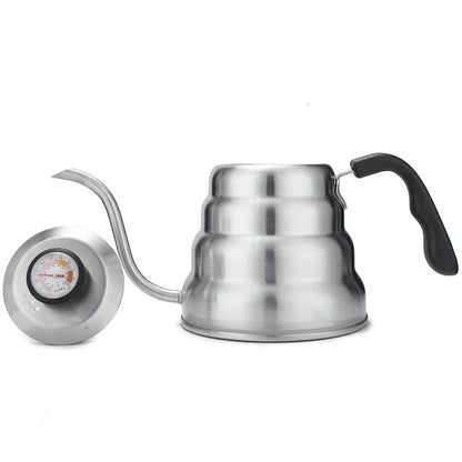 Coffee Kettle1L/1.2L Stainless Steel Pour over Coffee Pot Kettle Drip Kettle with Thermometer for Home Office Cafetera