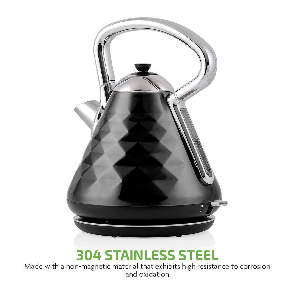 Cleo Collection 7.1-Cup Black Electric Kettle with Boil-Dry Protection and Auto Shut-Off
