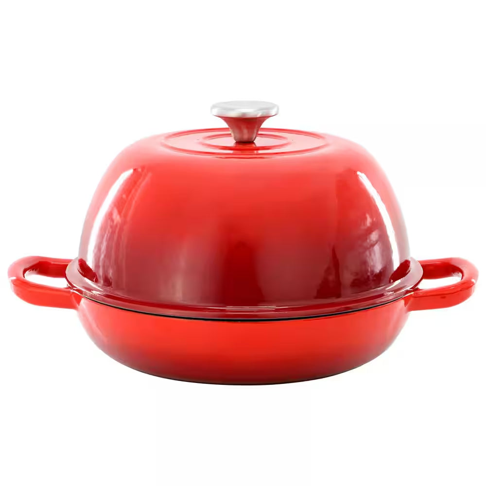 6 Qt. Enameled Cast Iron Bread Pot in Red with Baking Mat