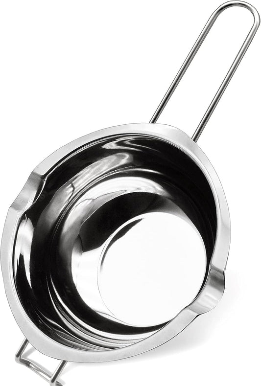 600Ml/20Oz 304 Stainless Steel Double Boiler Pot, Melting Pot with Large Serving Spoon for Butter Chocolate Candy Butter Cheese, Candle Making Pot