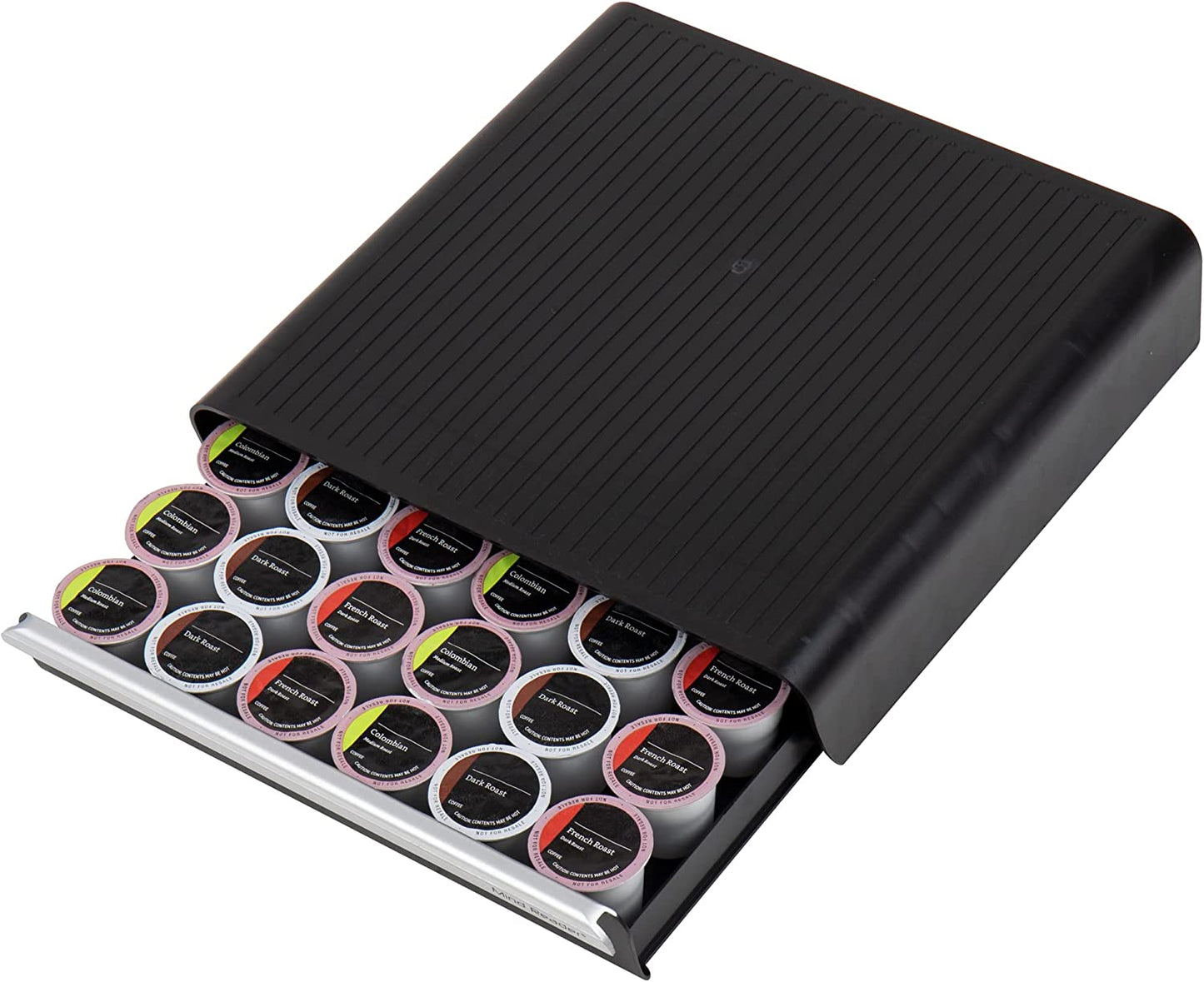 Single Serve Coffee Pod Drawer for 36 Pods, Countertop Organizer, Coffee Station Base, Black