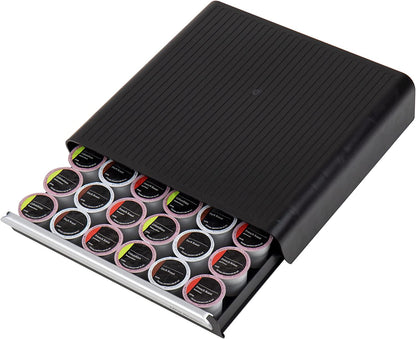 Single Serve Coffee Pod Drawer for 36 Pods, Countertop Organizer, Coffee Station Base, Black