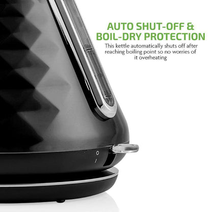 Cleo Collection 7.1-Cup Black Electric Kettle with Boil-Dry Protection and Auto Shut-Off