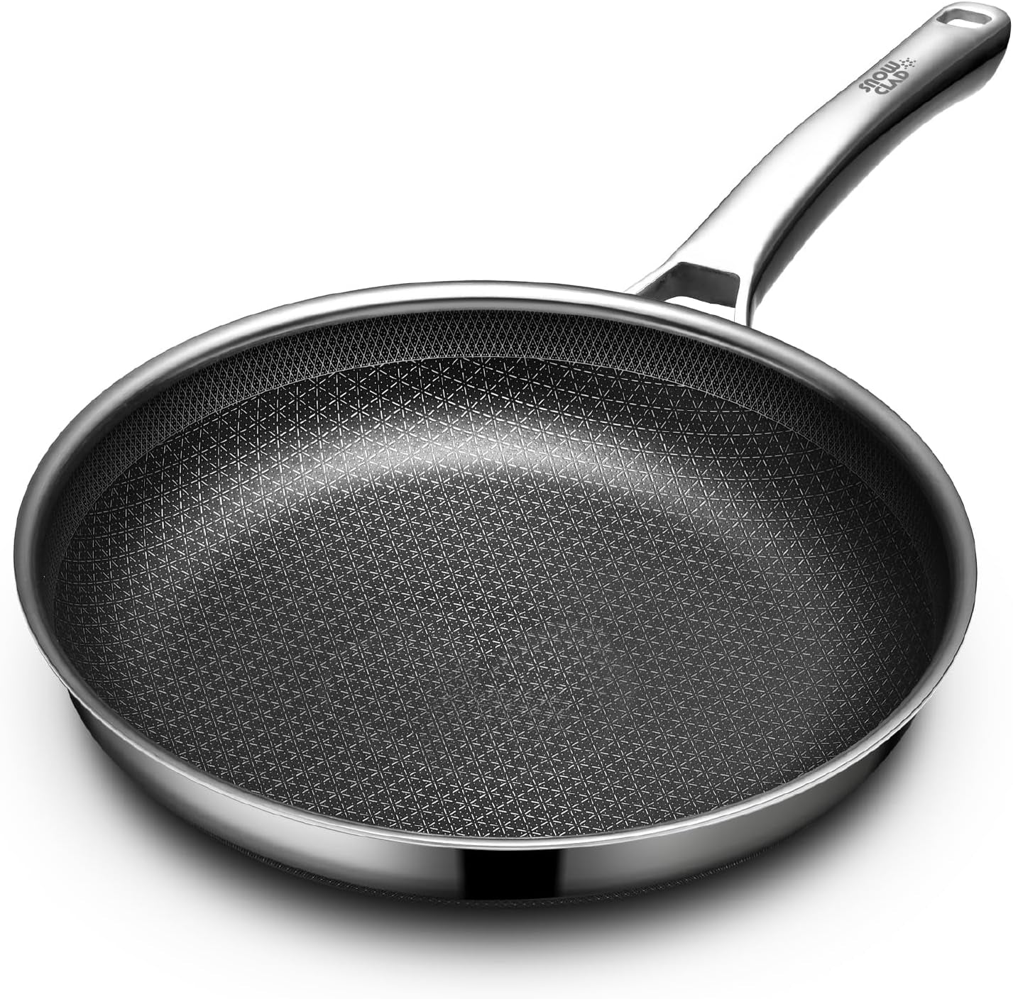 Non Stick Frying Pans 12 Inch, Hybrid Frying Skillets Nonstick,Non Stick Stainless Steel Braiser Pans, Dishwasher and Oven-Safe Chef Pan, Induction Compatible Cooking Pan, PFOA Free