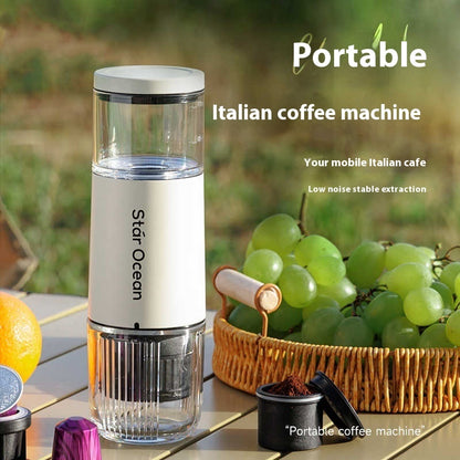 Portable Coffee Machine Automatic Extraction Ground Coffee Capsules Dual-use