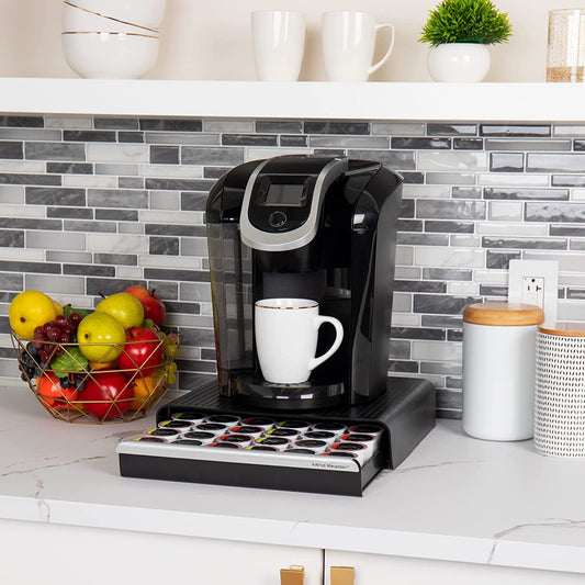 Single Serve Coffee Pod Drawer for 36 Pods, Countertop Organizer, Coffee Station Base, Black