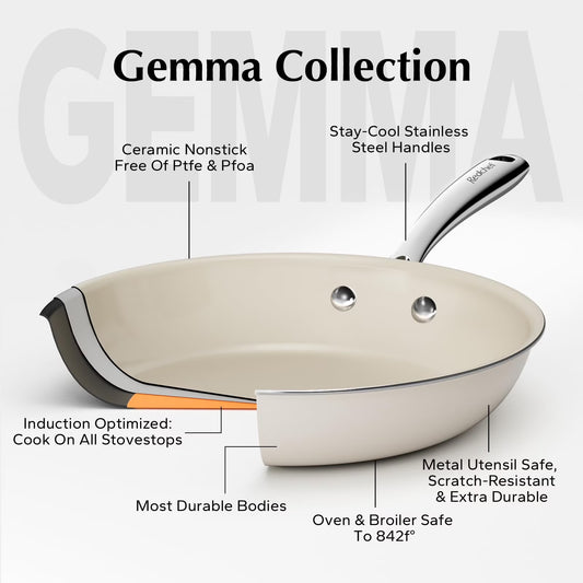 Nonstick Frying Pans Set Pans for Cooking Ceramic Frying Pan Set with Stay Cool Handle