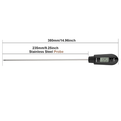 Digital Candy Thermometer Spatula Thermometer Meat Thermometer with Pot Clip & 9" Probe – Fast Instant Read Digital Food Thermometer for Candy Chocolate Jam Meat, BPA Free Silicon Frying