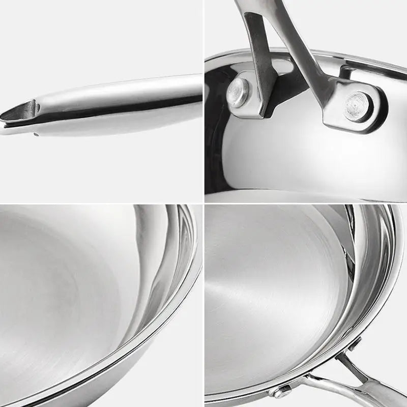 Stainless Steel Pans Oven-Safe Frying Pans Cooking Pans Deep Frying Pans Non-Coated Non-Stick Cookware Household Kitchen Pots