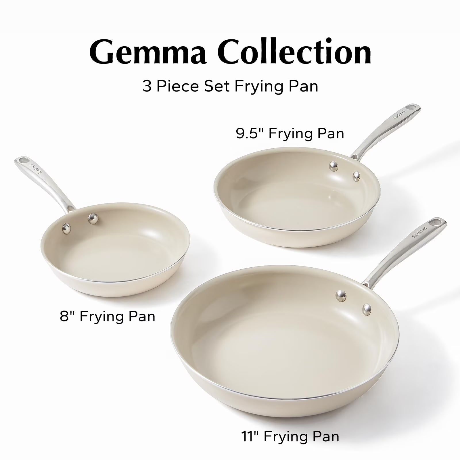 Nonstick Frying Pans Set Pans for Cooking Ceramic Frying Pan Set with Stay Cool Handle