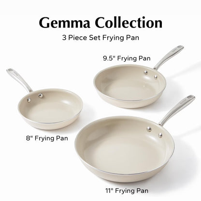 Nonstick Frying Pans Set Pans for Cooking Ceramic Frying Pan Set with Stay Cool Handle