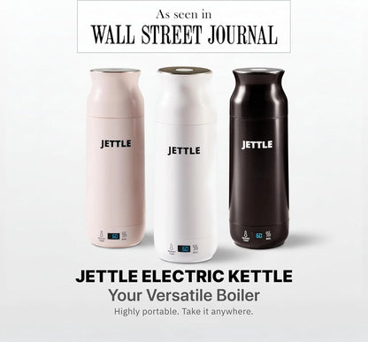 Travel Electric Kettle 450Ml - Portable Bottle-Style Water Heater with Temperature Control & Auto Shut-Off - Stainless Steel for Tea, Coffee & Soup - White