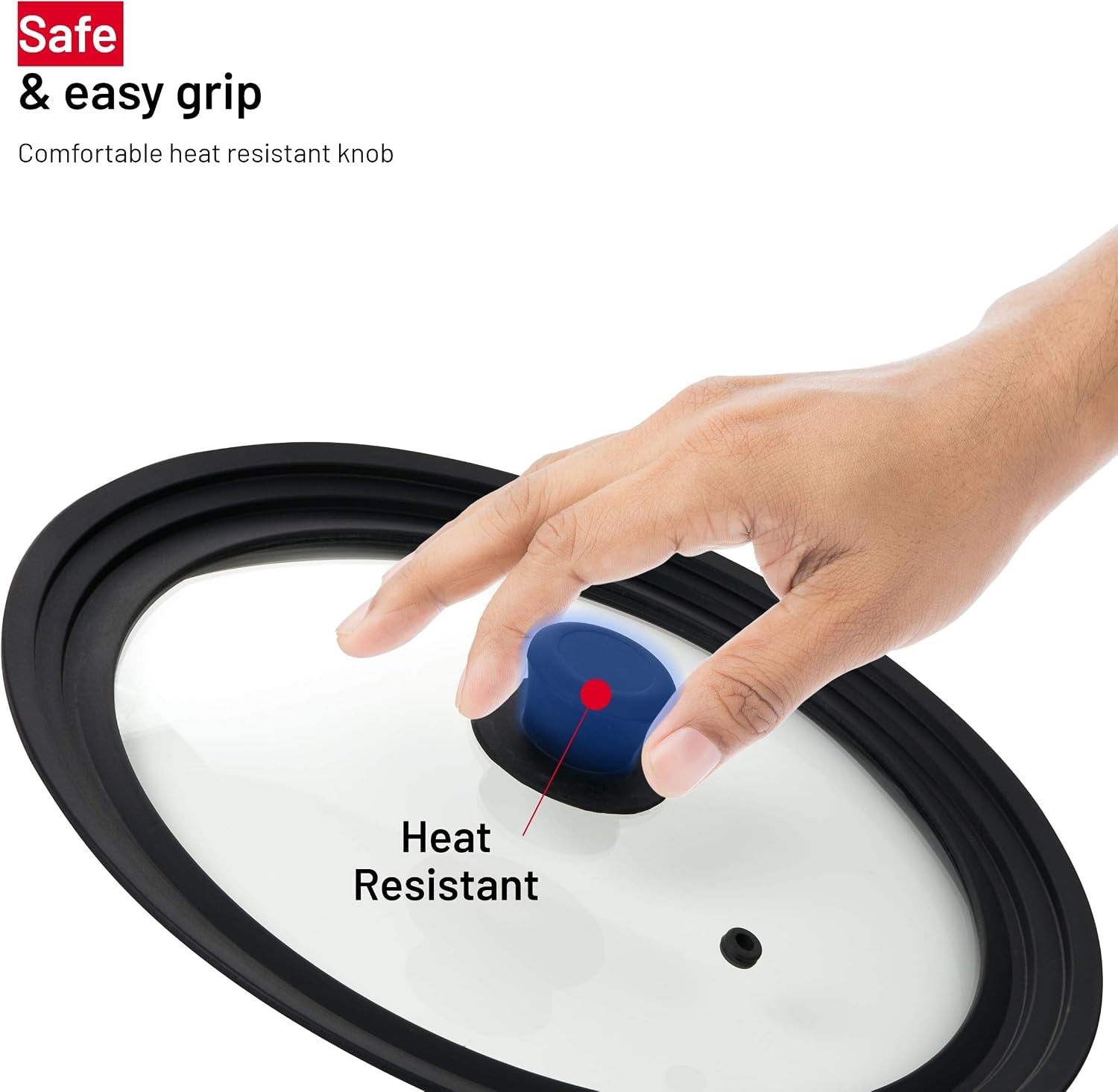 Universal Lids for Pots, Pans and Skillets - Tempered Glass with Vented Silicone Rim and Heat-Resistant Handle - Fits Multiple Cookware Sizes - Dishwasher & Microwave Safe (Single, 11",12",12.5")